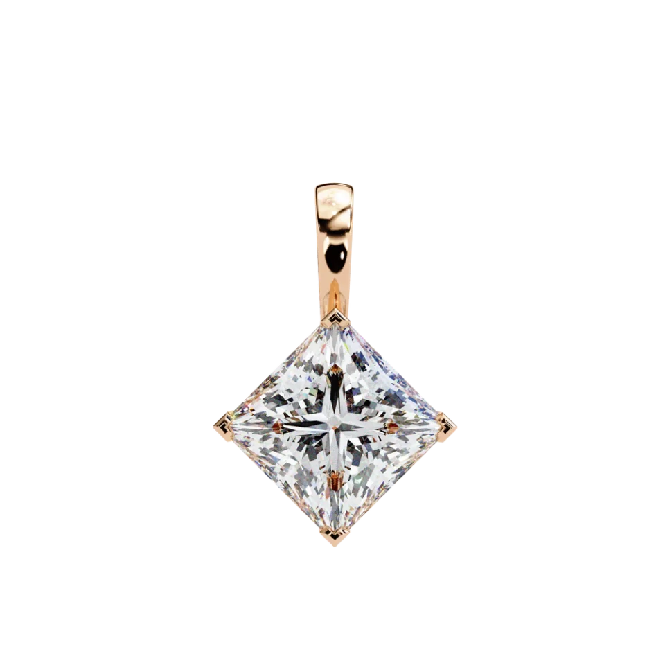Princess Diamond Pendant 14k