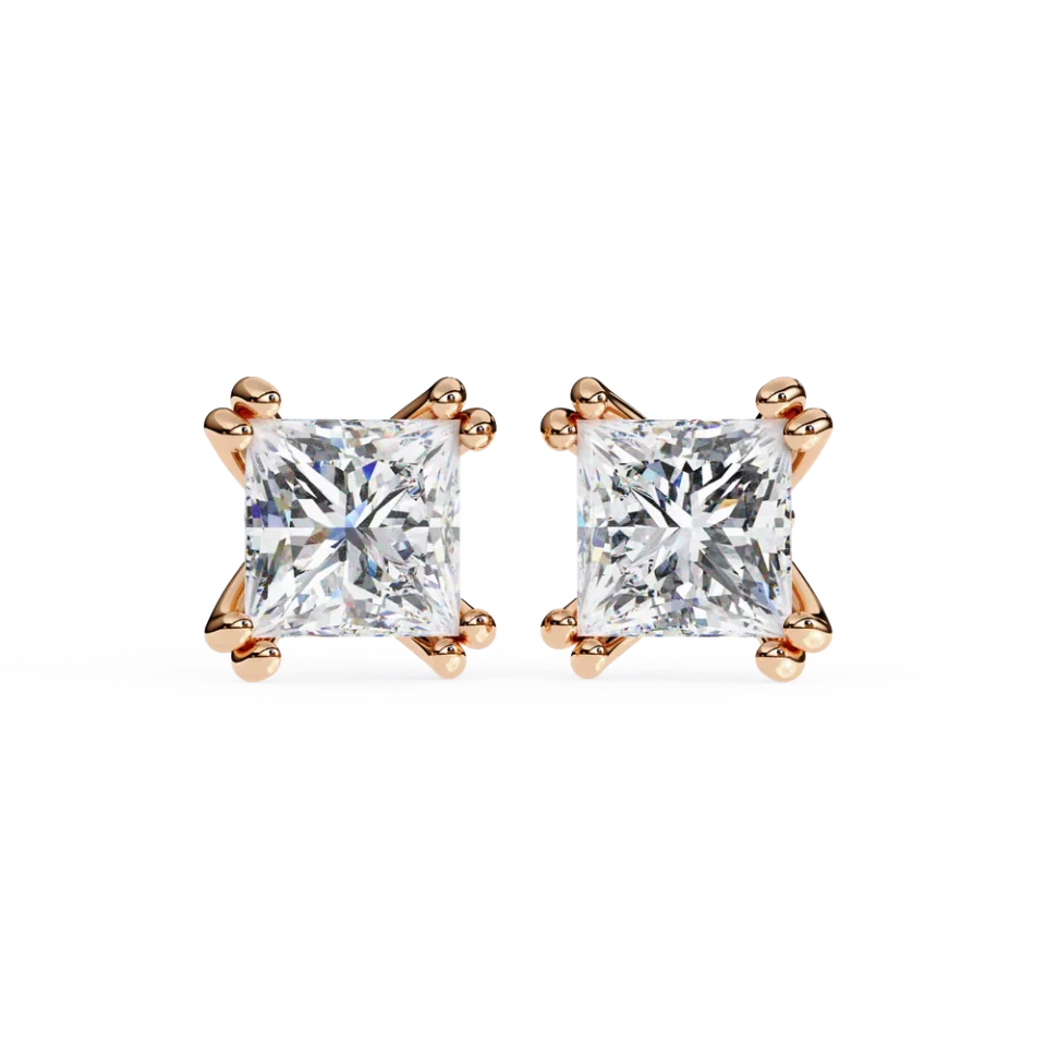 Royal Gleam Princess Earrings 14k