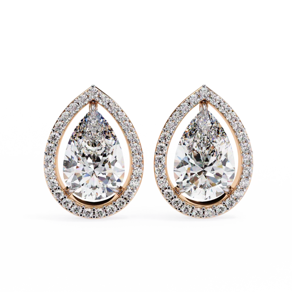 Teardrop Glow Diamond Earrings 14k