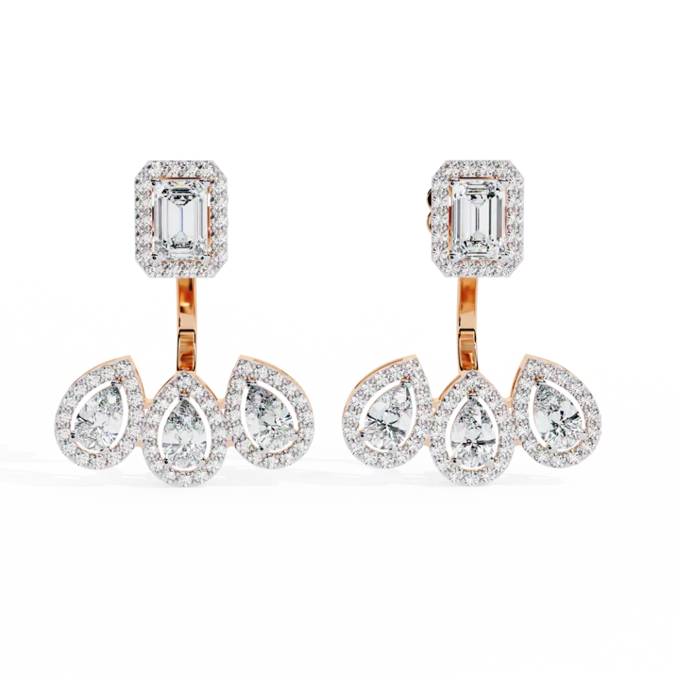 Trinity Glow Drop Earrings 14k